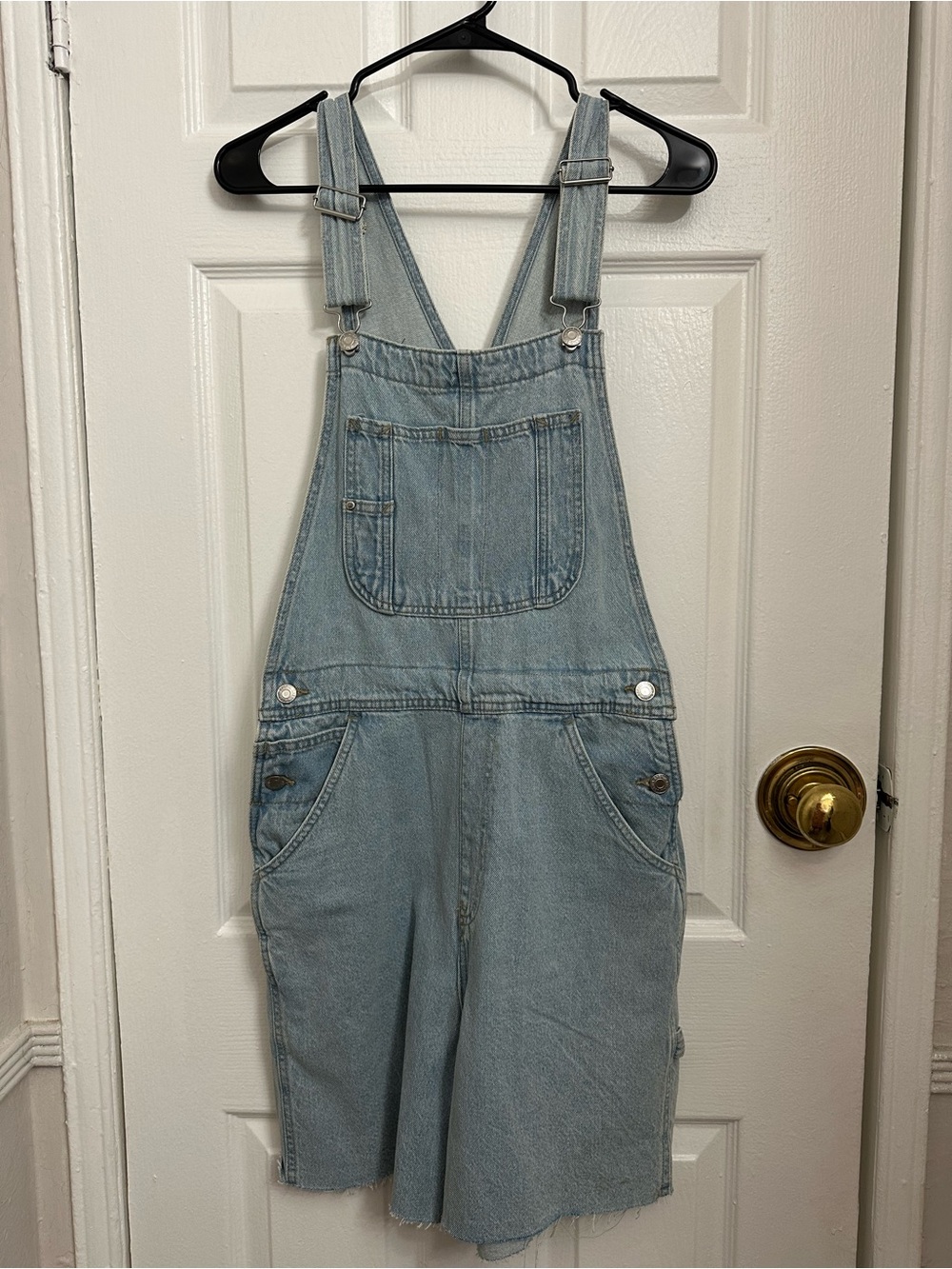 NWT H&M Light Wash Denim Short Overalls - Women's Casual Jumpsuit